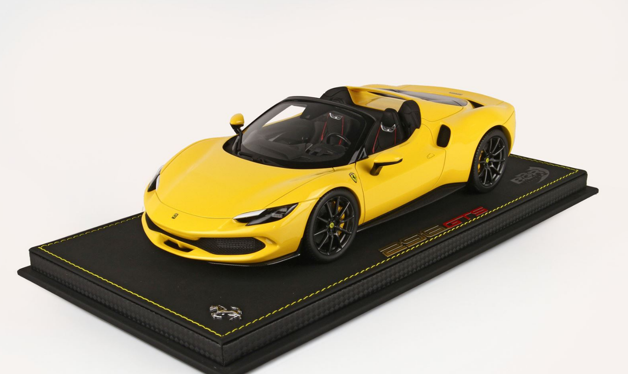 1/18 BBR Ferrari 296 GTS (Yellow Modena with Carbon Fiber Wheels 