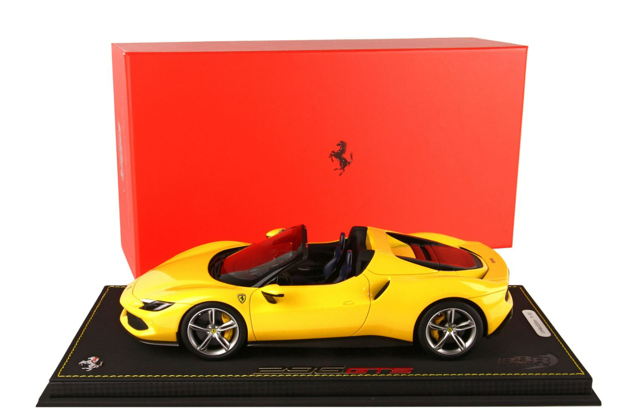 1/18 BBR Ferrari 296 GTS (Yellow Modena with Silver Wheels) Resin Car Model Limited 50 Pieces