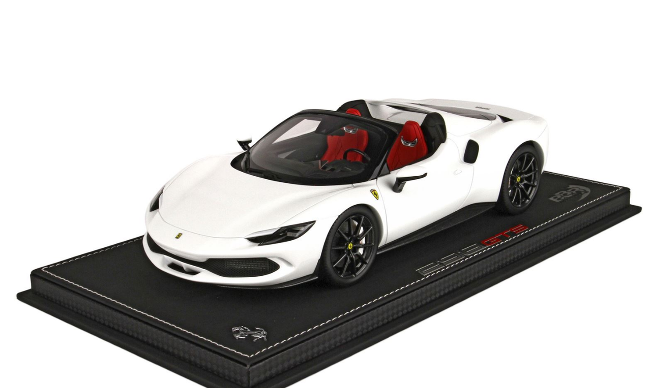 1/18 BBR Ferrari 296 GTS (Matterhorn White with Carbon Fiber Wheels) Resin Car Model Limited 50 Pieces