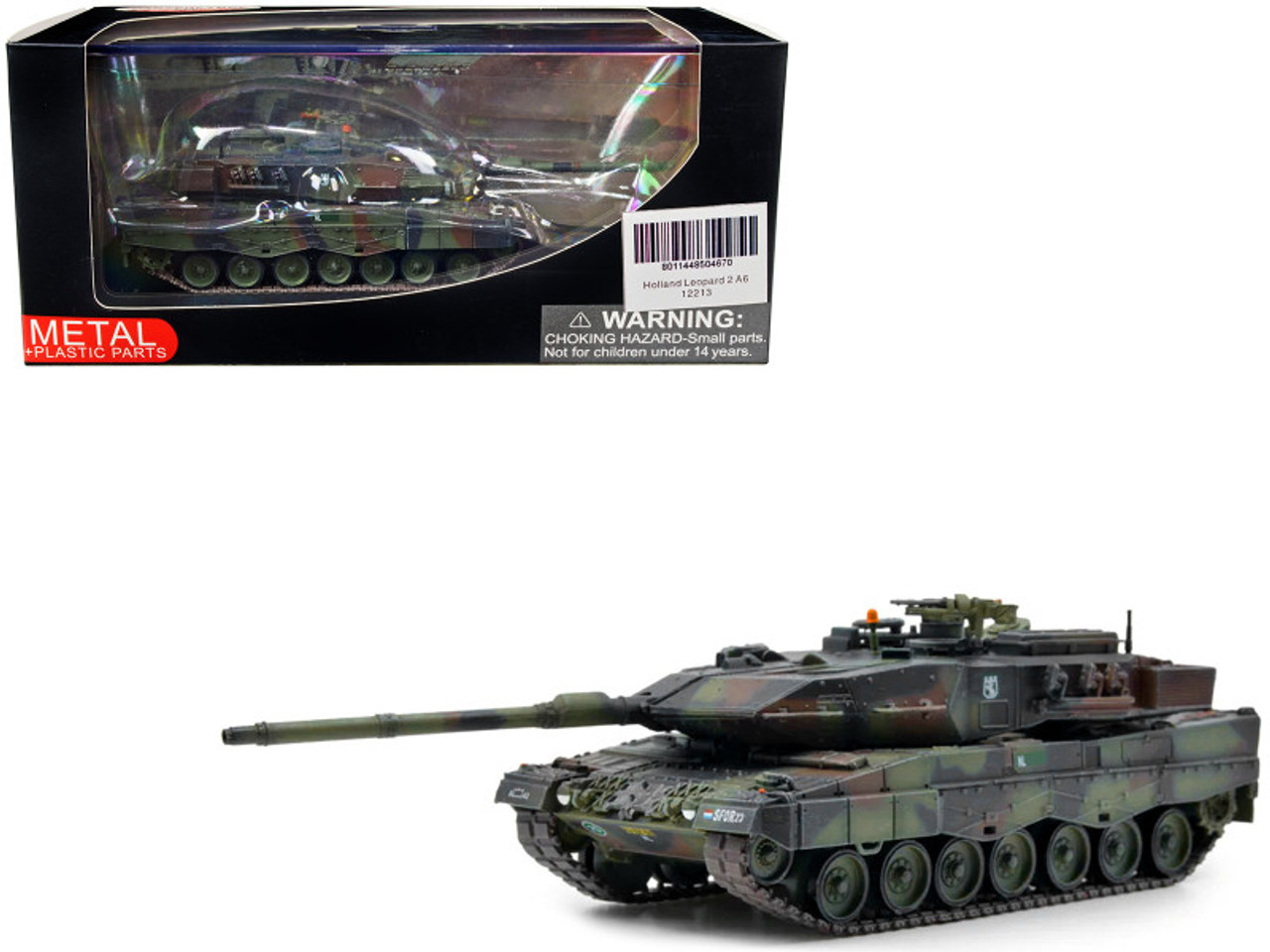 Dutch Royal Netherlands Army Leopard 2A6NL Main Battle Tank Woodland Camouflage 1/72 Diecast Model by Panzerkampf