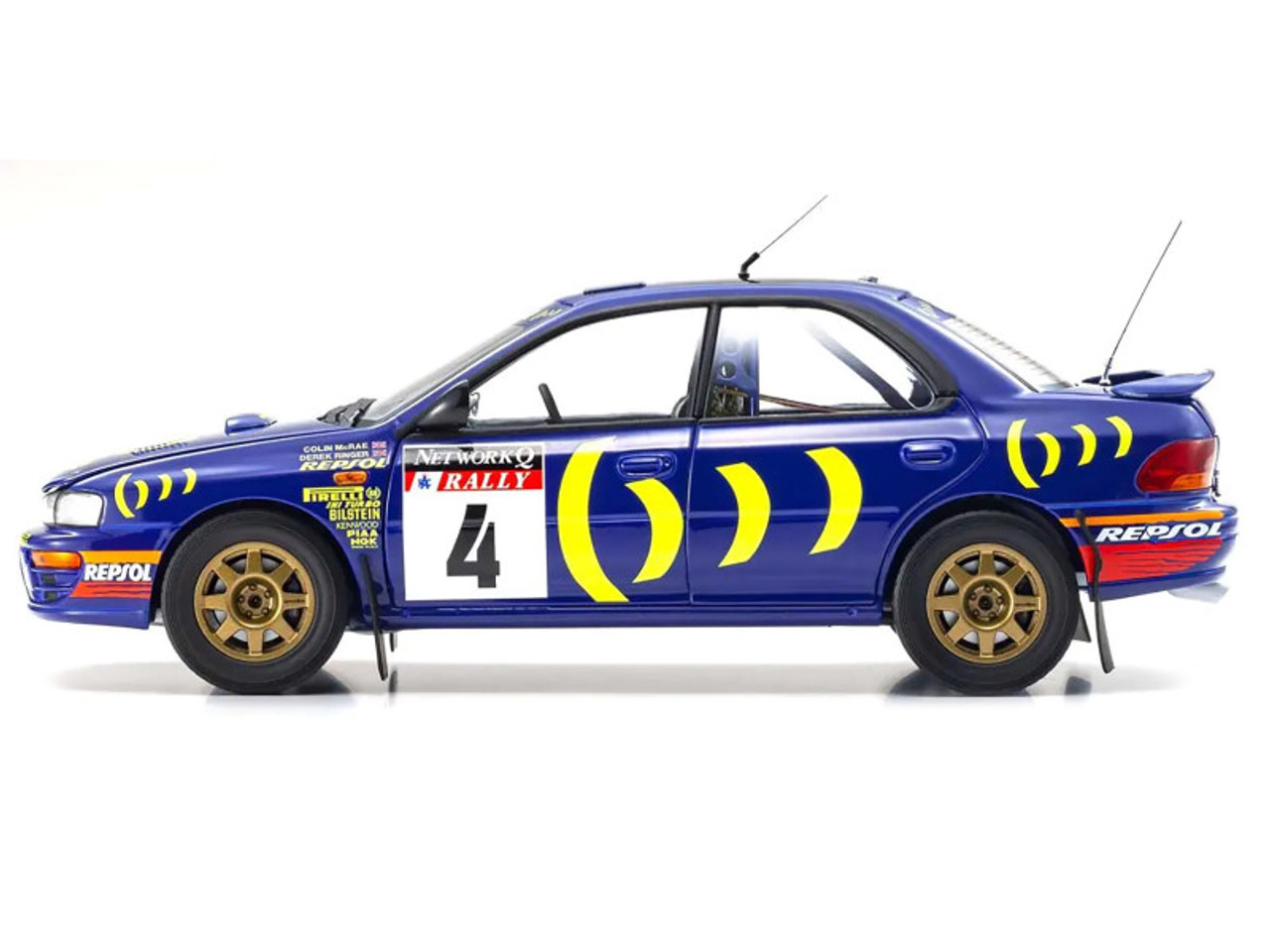 1/18 Kyosho 1994 #4 Subaru Impreza RAC Winner Drivers Colin McRae, Derek Ringer Diecast Car Model