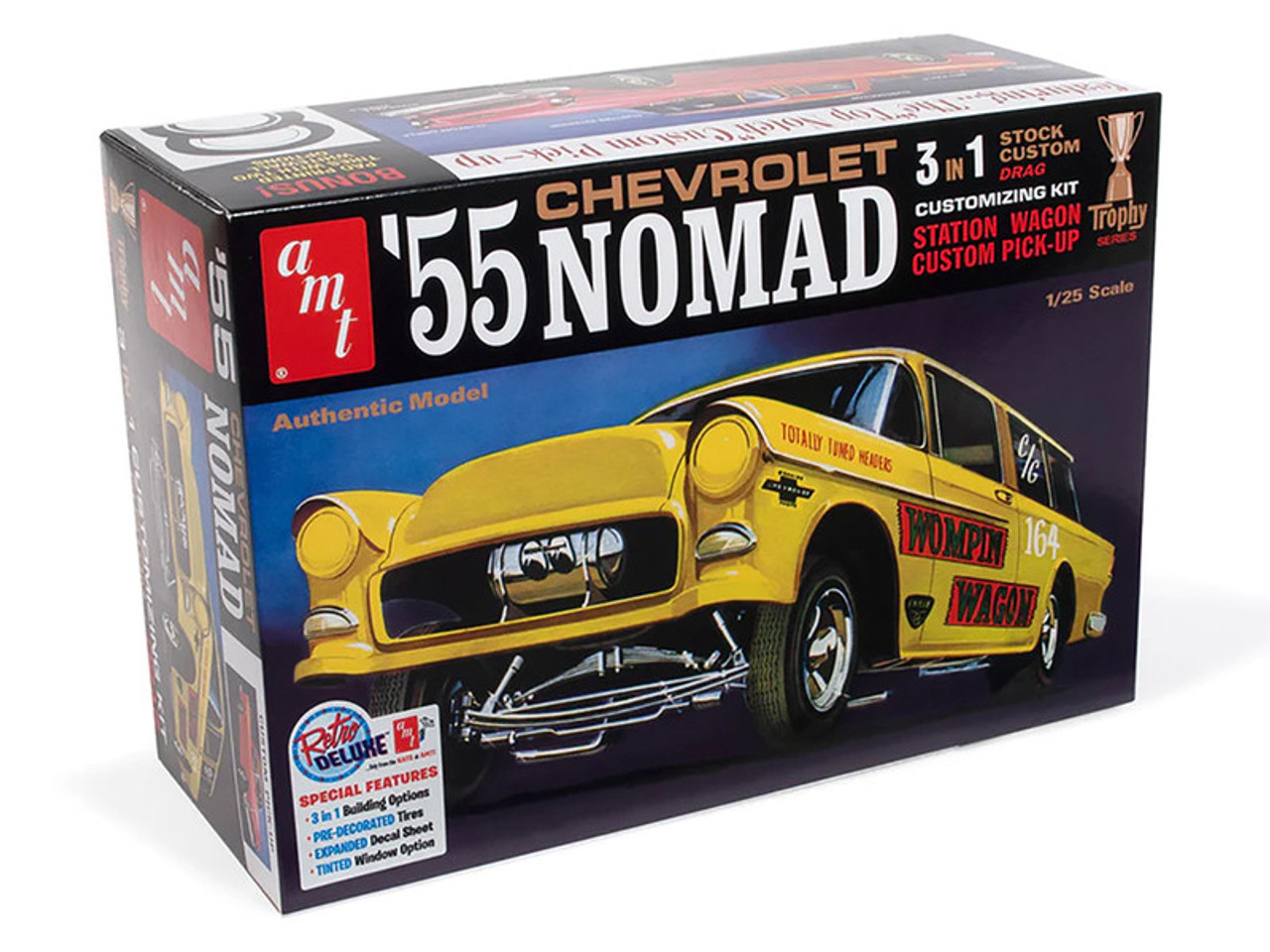 1/25 AMT Skill 2 Model Kit 1955 Chevrolet Nomad 3-in-1 Kit "Trophy Series"