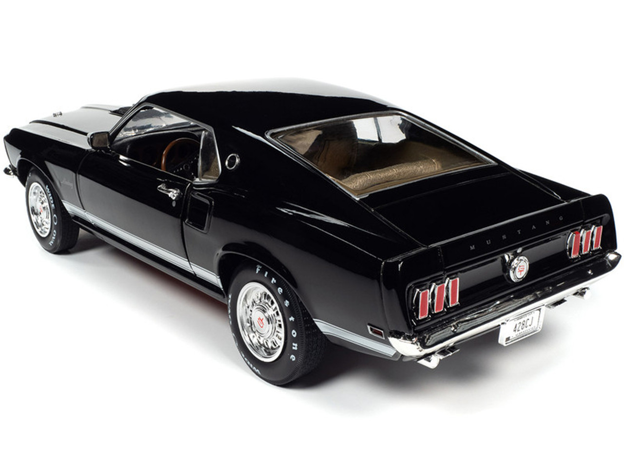1/18 Auto World 1969 Ford Mustang GT 2+2 Raven Black Limited Edition Diecast Car Model