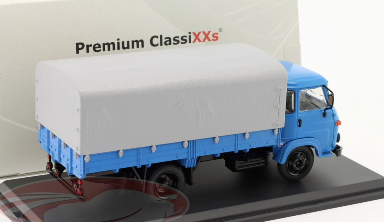 1/43 Premium Classixxs Avia A31N Flatbed Truck with Tarp (Blue & Grey) Car Model