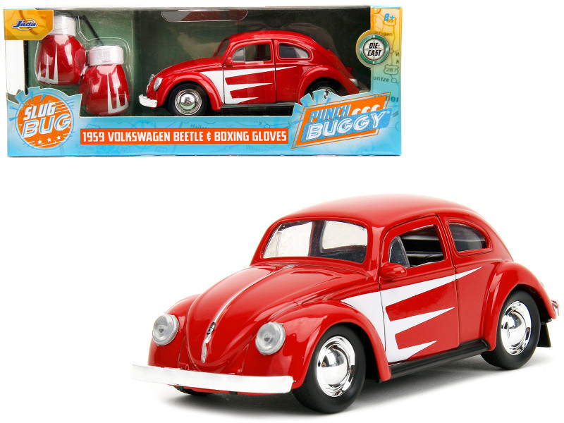 1959 Volkswagen Beetle Red with White Graphics and Boxing Gloves
