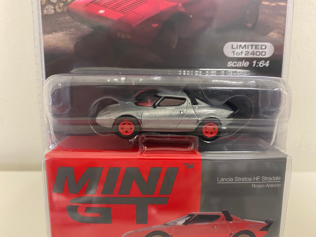 CHASE CAR 1/64 Mini GT Lancia Stratos HF Stradale Rosso Arancio