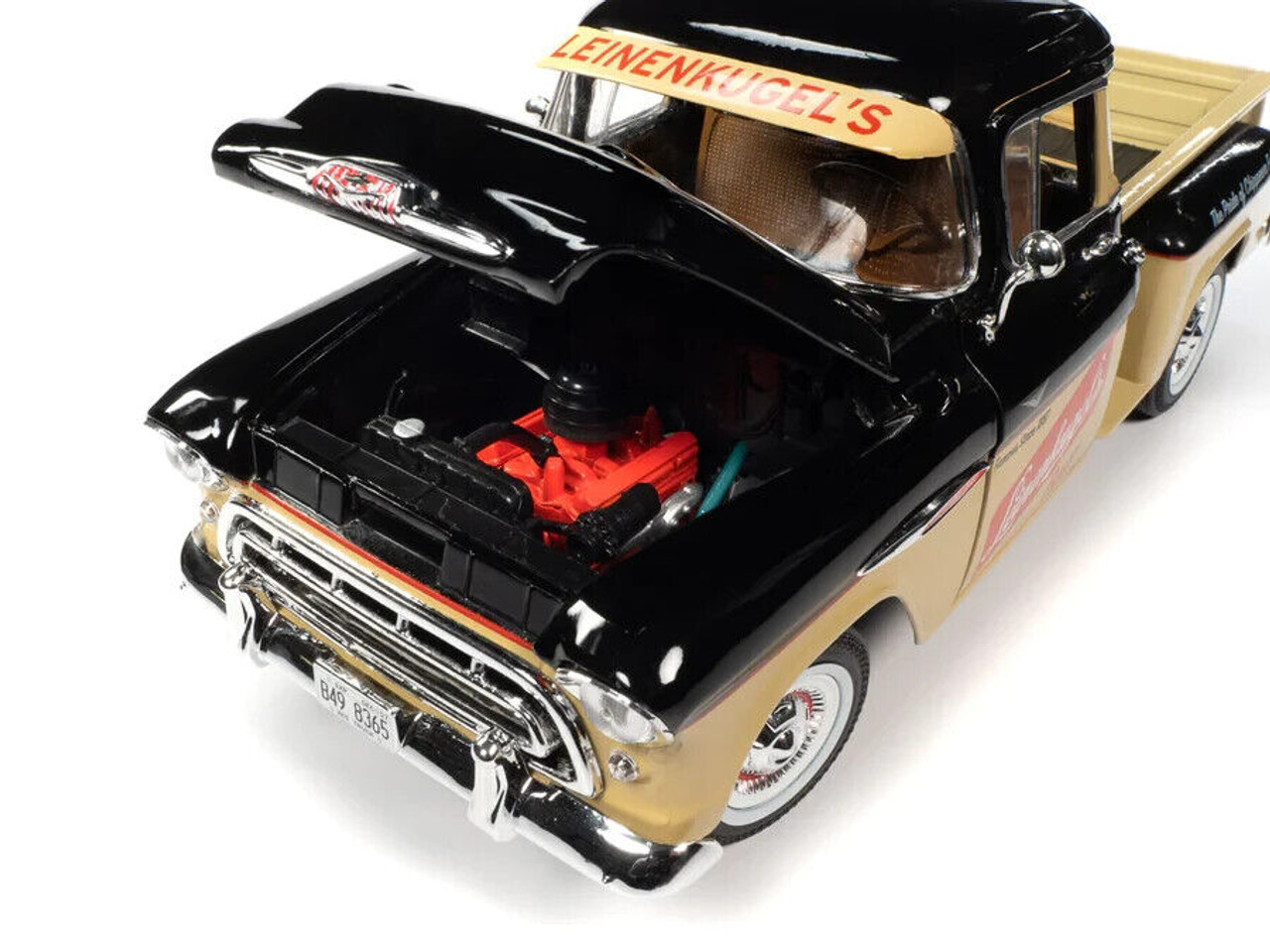 1/18 Auto World 1957 Chevrolet 3100 Stepside Pickup Truck Leinenkugle's Diecast Car Model