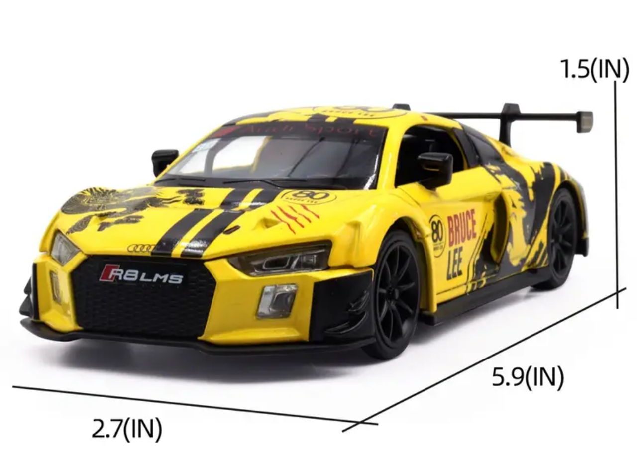 1/32 RMZ Audi R8 LMS Bruce Lee Special Edition Diecast Model Car