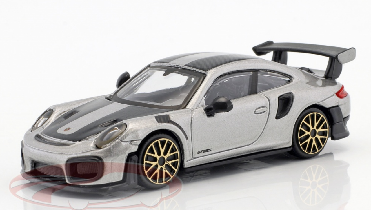 1/43 BBurago Porsche 911 (991.2) GT2 RS Street Fire Silver Car Model