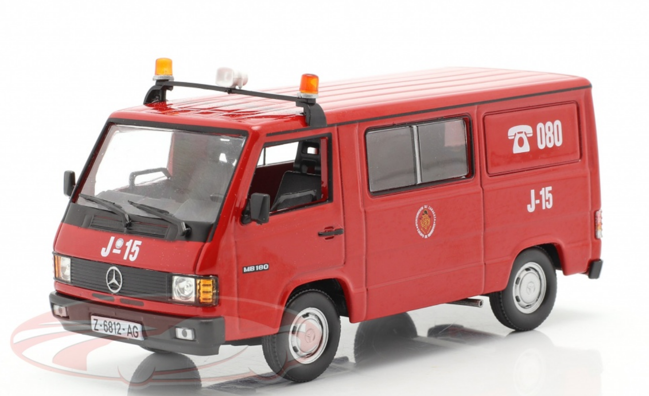 1/43 Altaya Mercedes-Benz MB180 Fire Department Zaragoza (Red) Car Model