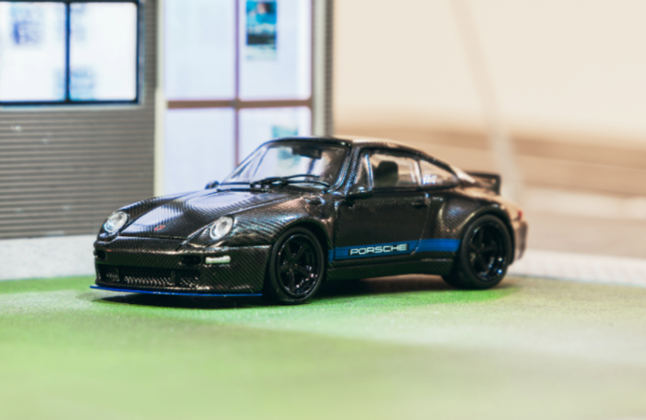 1/64 Tarmac Works Porsche 993 Remastered By Gunther Werks Black Carbon Fiber