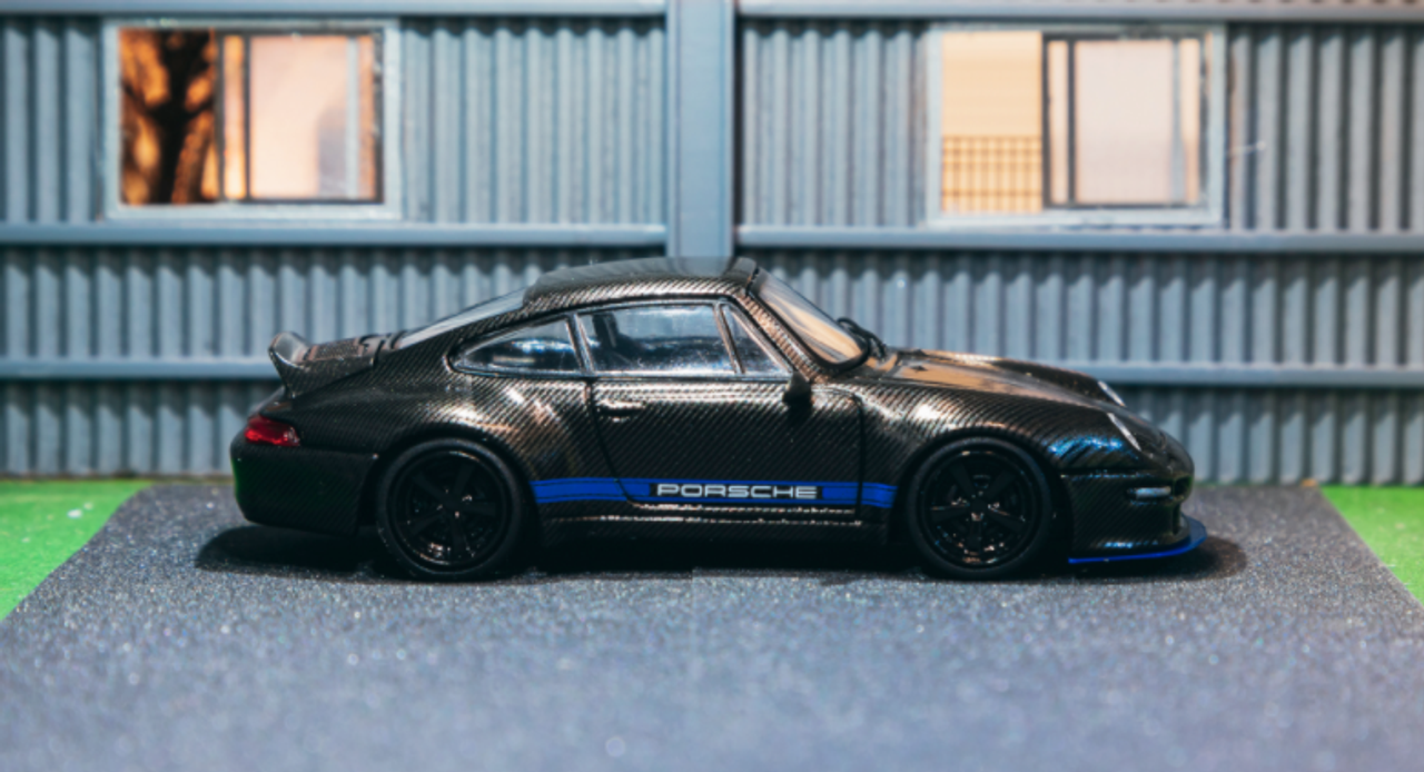 1/64 Tarmac Works Porsche 993 Remastered By Gunther Werks Black Carbon Fiber