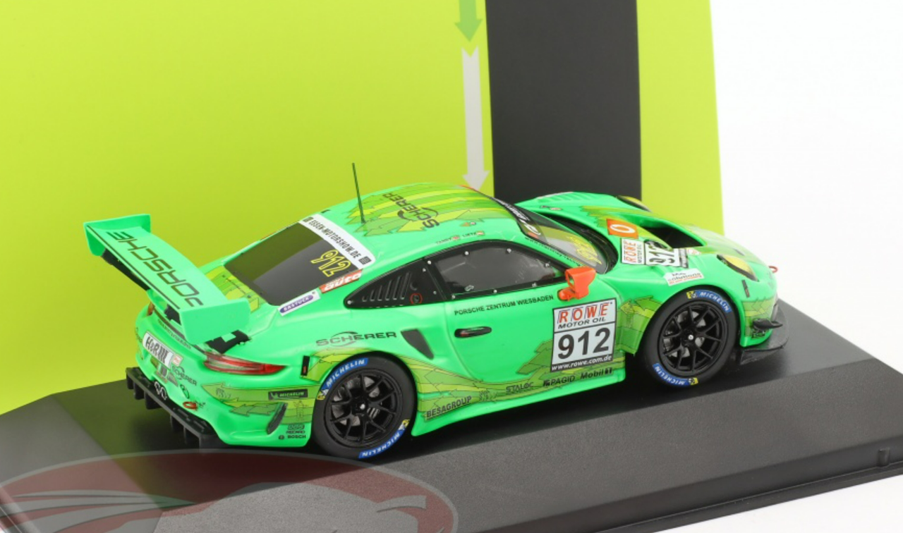 1/43 Ixo 2019 Porsche 911 GT3 R #912 Winner VLN 3 Nürburgring Manthey-Racing Richard Lietz, Nick Tandy Car Model