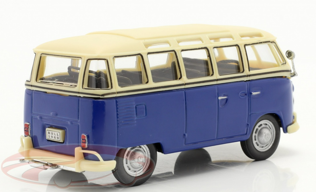 1/43 Cararama Volkswagen VW T1 Samba Bus (Blue & White) Car Model