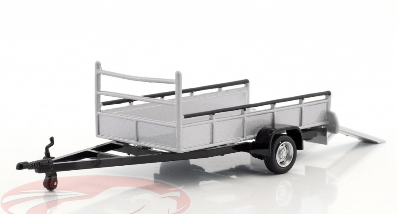 1/43 Cararama Pendant Auto Transporter Trailer with 1 Axis (Silver) Model