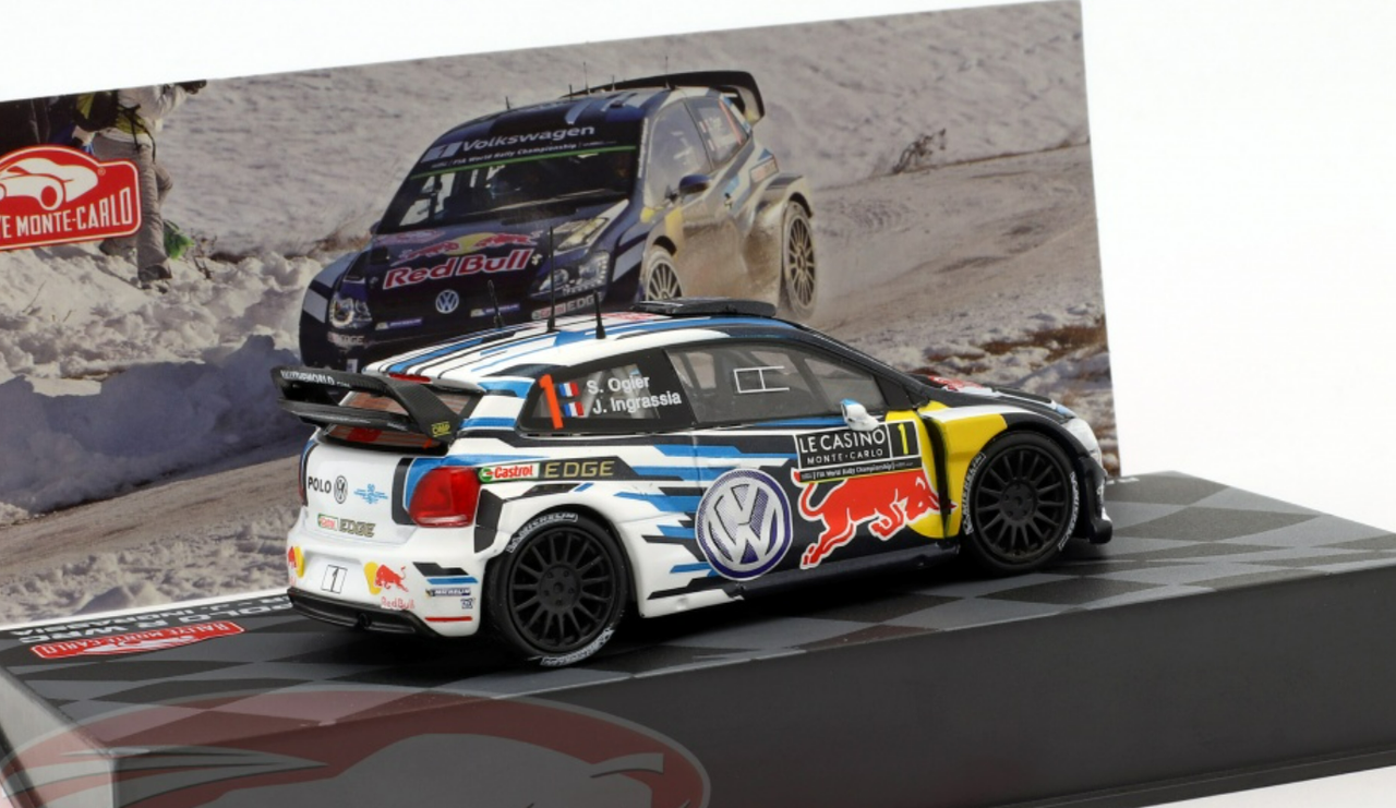 1/43 Altaya 2016 Volkswagen VW Polo R WRC #1 Winner Rallye Monte Carlo  Volkswagen Motorsport Sebastien Ogier, Julien Ingrassia Car Model