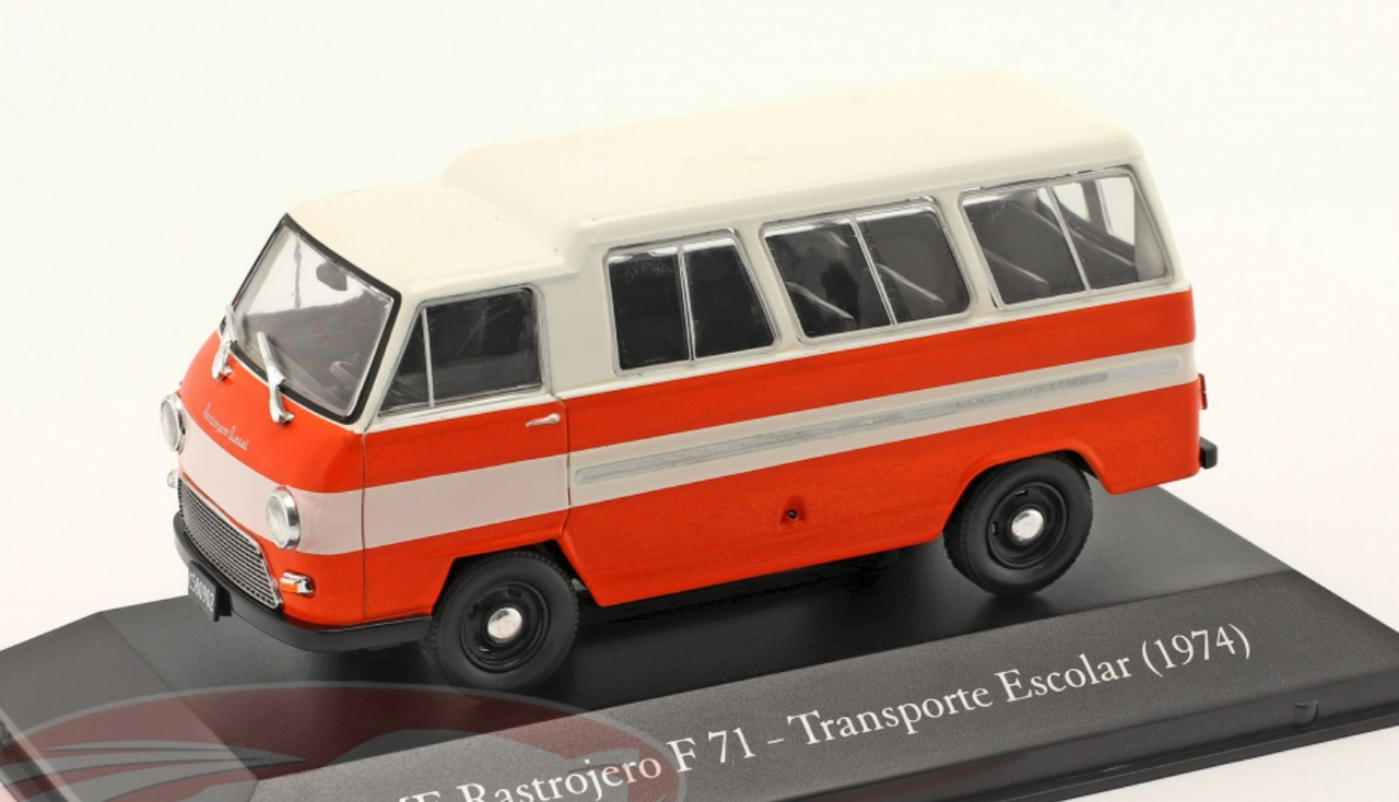 1/43 Hachette 1974 IME Rastrojero F71 Van (Orange & White) Car Model