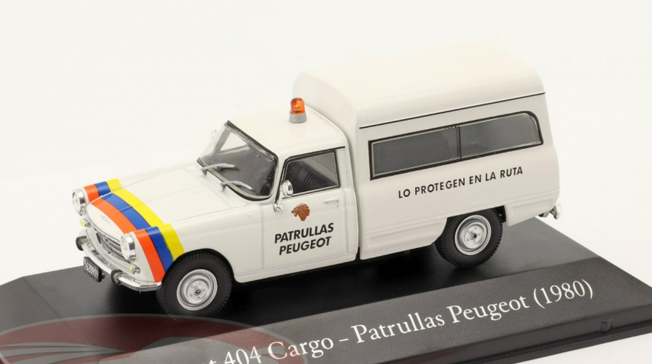 1/43 Hachette 1980 Peugeot 404 Cargo Patrullas (White) Car Model