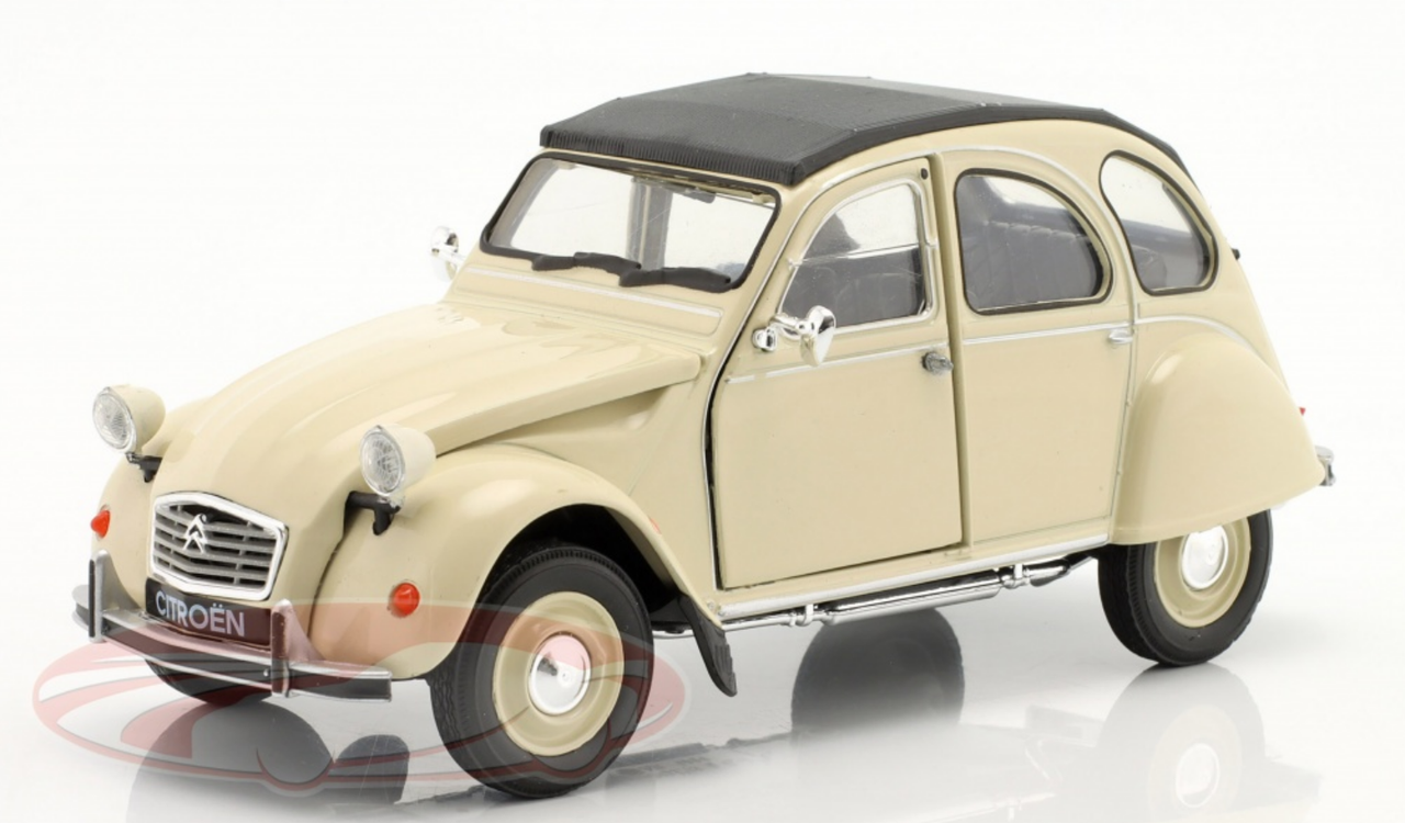 1/24 Welly 1975 Citroen 2CV (Cream White) Diecast Car Model