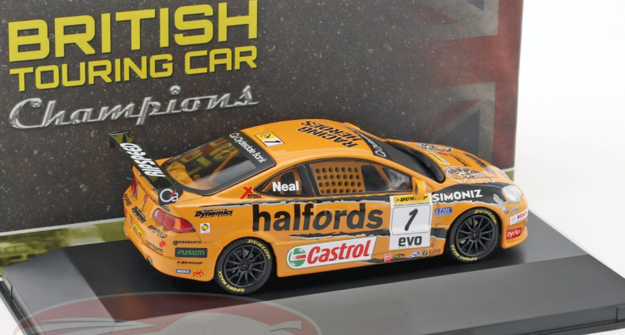 1/43 Atlas 2006 Honda Integra Type-R #1 BTCC Champion Team Halfords Matt Neal Car Model