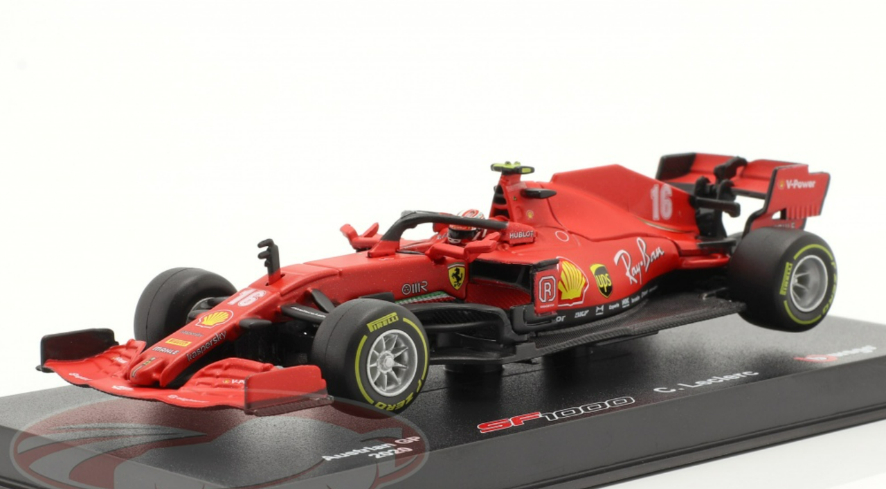 1/43 BBurago 2020 Formula 1 Charles Leclerc Ferrari SF1000 #16 2nd Austrian GP Car Model