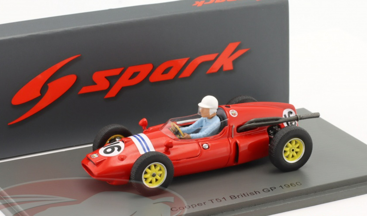 1/43 Spark 1960 Formula 1 Masten Gregory Cooper T51 #16 Great Britain GP Car Model