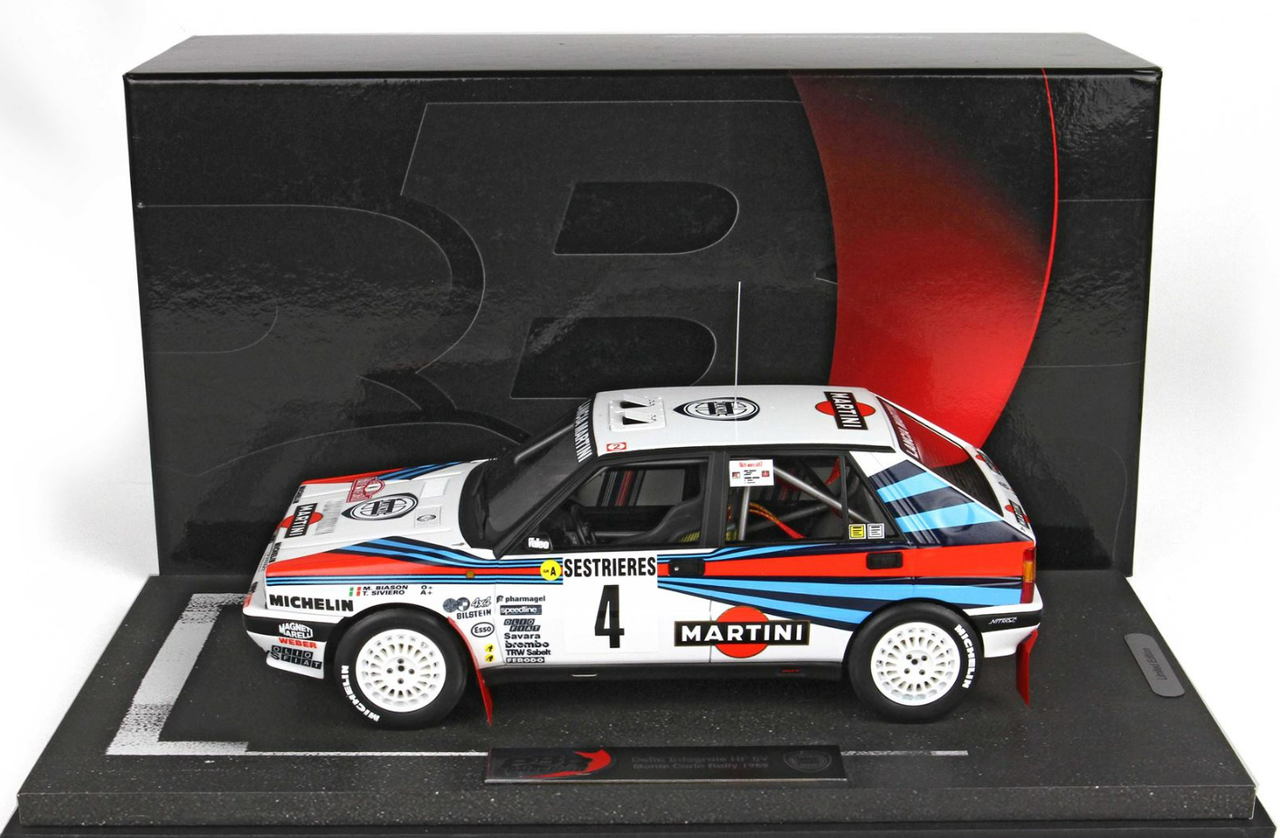 1/18 BBR Lancia Delta HF Integrale 8V Monte Carlo Rally 1989 Biasion Siviero No. 4 Resin Car Model