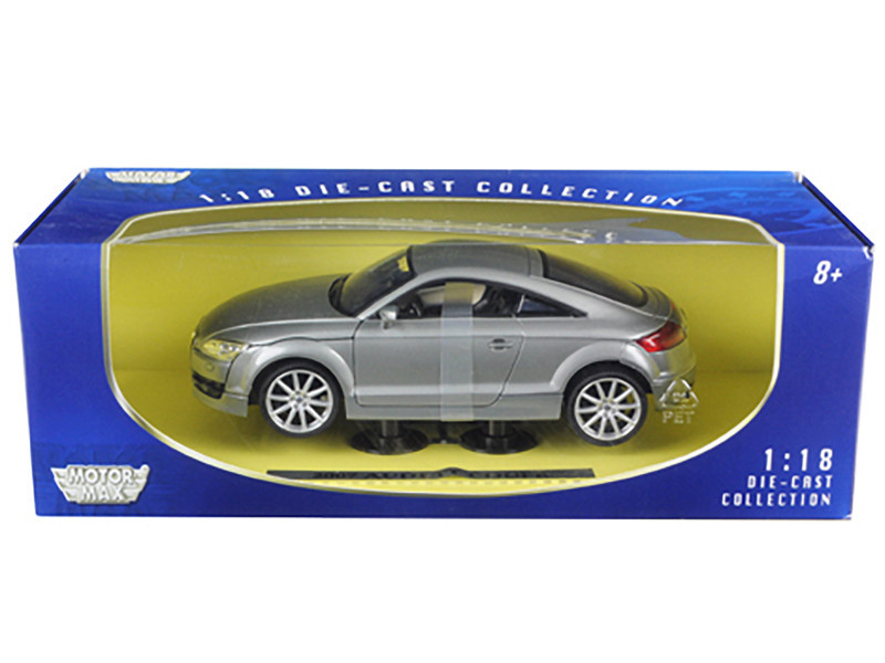 1/18 Motormax 2007 Audi TT Coupe Silver Grey Diecast Car Model