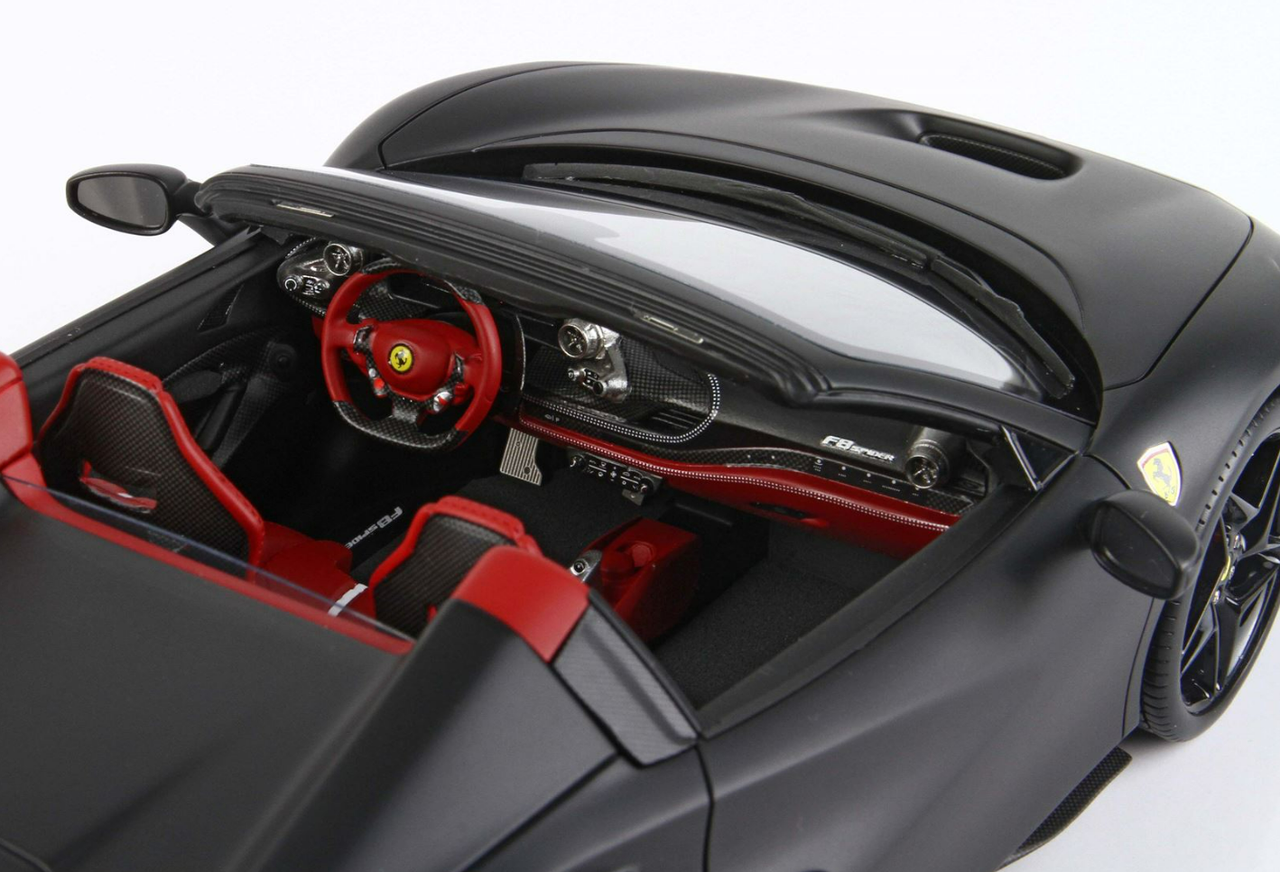 1/18 BBR Ferrari F8 Spider (Matte Black) Resin Car Model Limited 24 Pieces