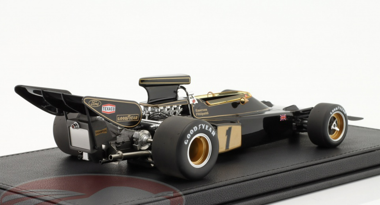 1/18 GP Replicas 1973 Formula 1 Emerson Fittipaldi Lotus 72D #1 Winner Brazilian GP Car Model