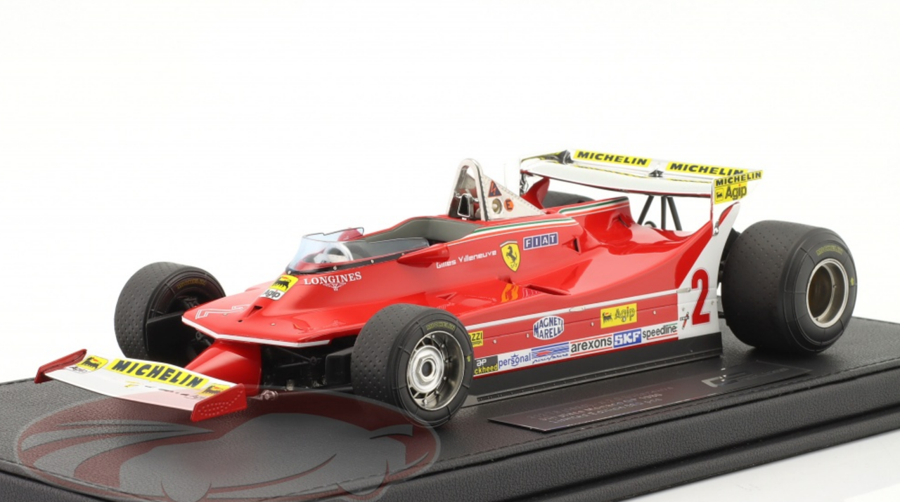 1/18 GP Replicas 1980 Formula 1 Gilles Villeneuve Ferrari 312T5 #2 5th Monaco GP Car Model