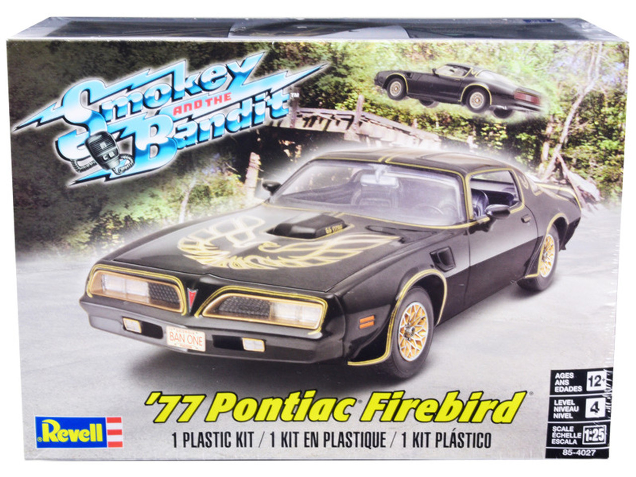 Level 4 Model Kit 1977 Pontiac Firebird "Smokey and the Bandit" (1977) Movie 1/25 Scale Model Car by Revell