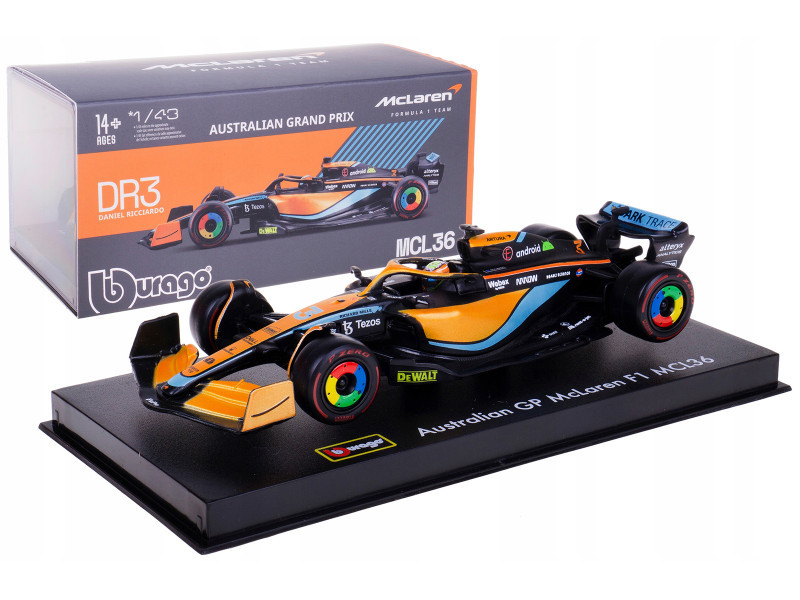 1/43 BBurago 2022 Formula 1 Daniel Ricciardo McLaren MCL36 #3
