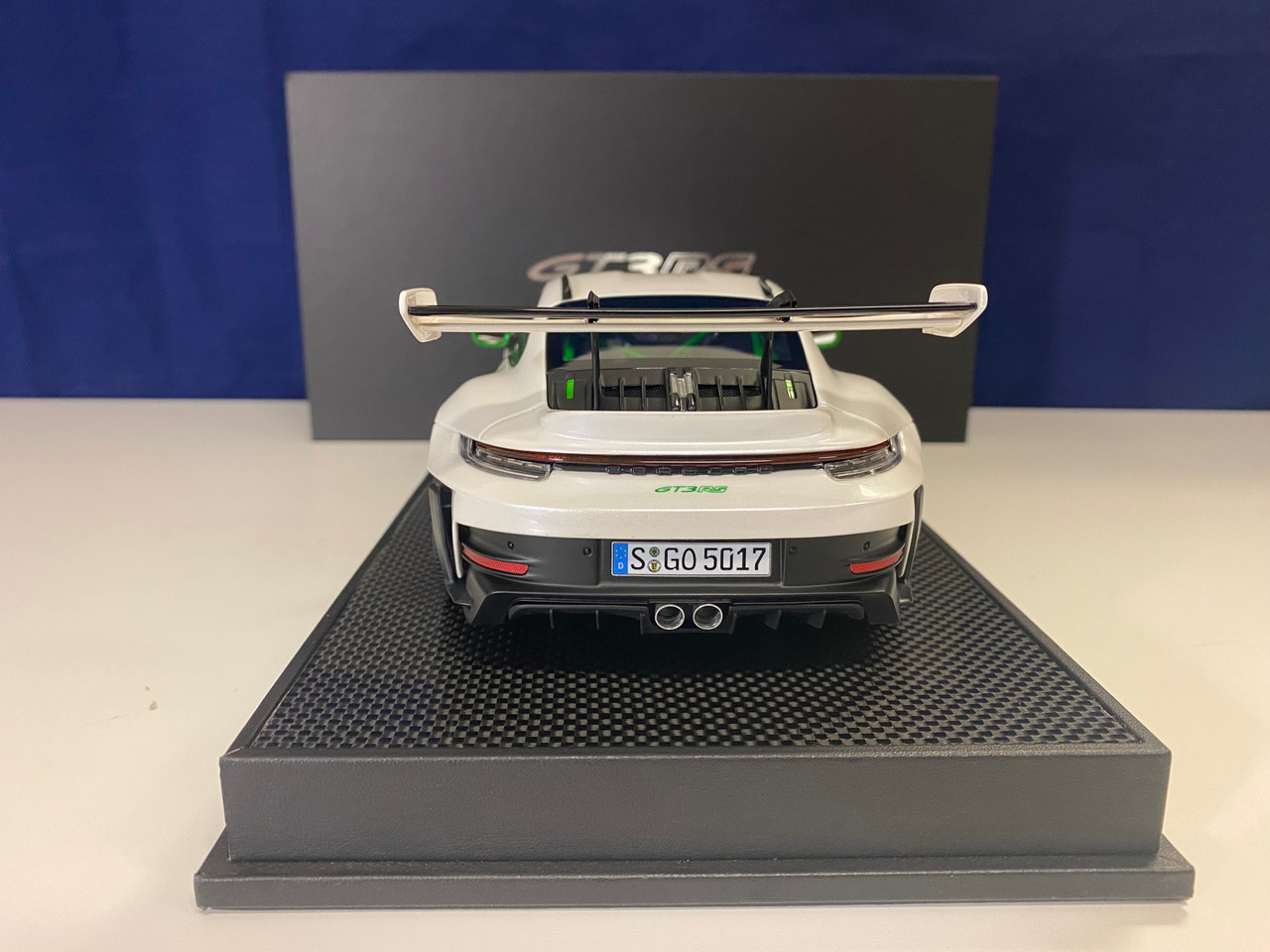 1/18 TP Timothy & Pierre Porsche 911 992 GT3 RS (White with Green Wheels)  Resin Car Model Limited 49 Pieces