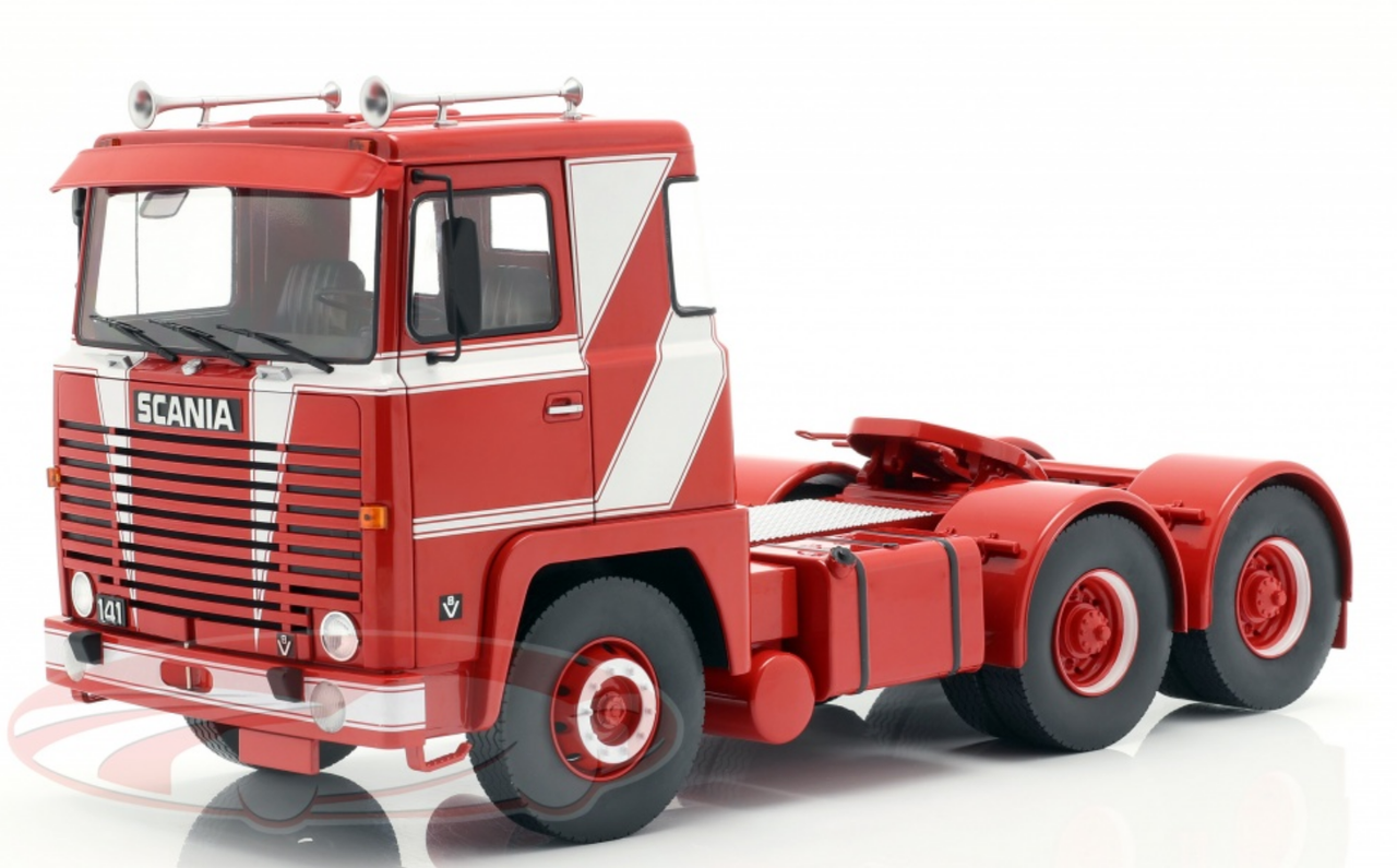 1/18 Road Kings 1976 Scania LBT 141 Tractor (White & Red) Diecast Car Model