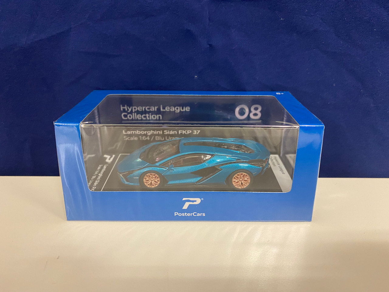 1/64 PosterCars Lamborghini Sian FKP 37 (Blue Uranus) Hypercar League Collection Car Model