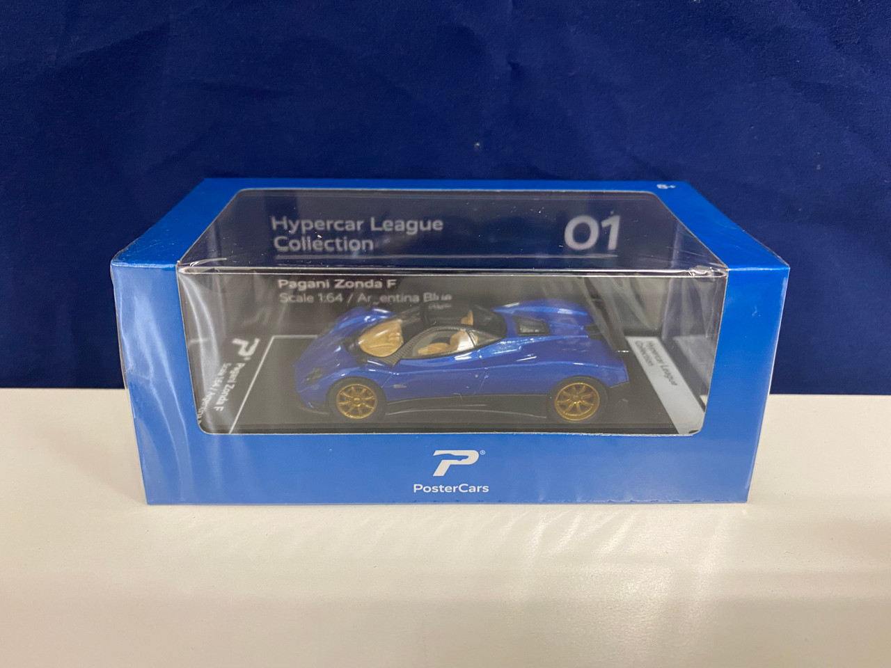 1/64 PosterCars Pagani Zonda F (Argentina Blue) Hypercar League Collection Car Model