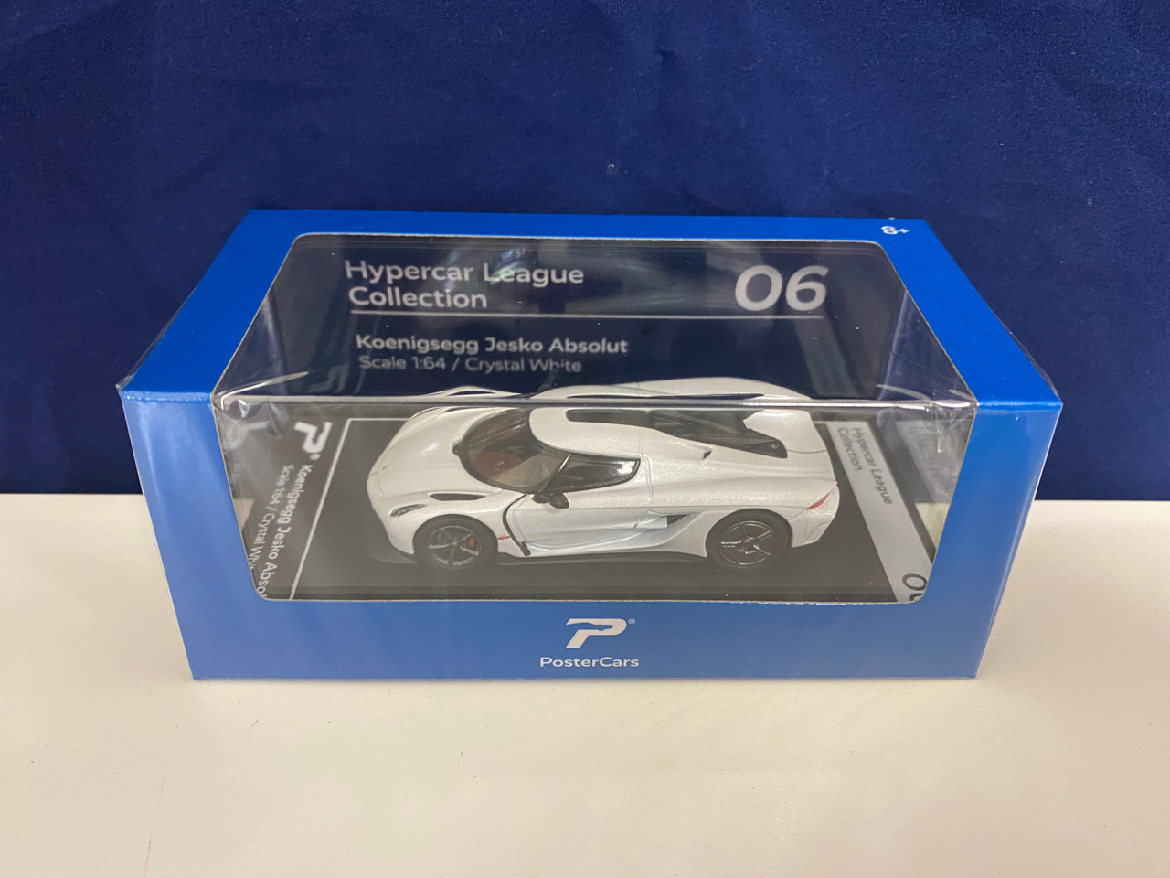 1/64 PosterCars Koenigsegg Jesko Absolut (Crystal White) Hypercar League Collection Car Model