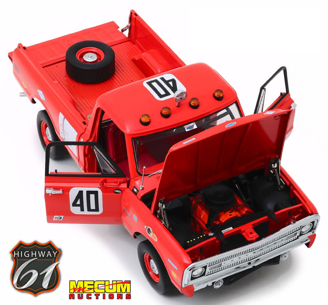 1/18 Highway 61 1969 Chevrolet C-10 Baja 1000 Truck (Red) Diecast Car Model