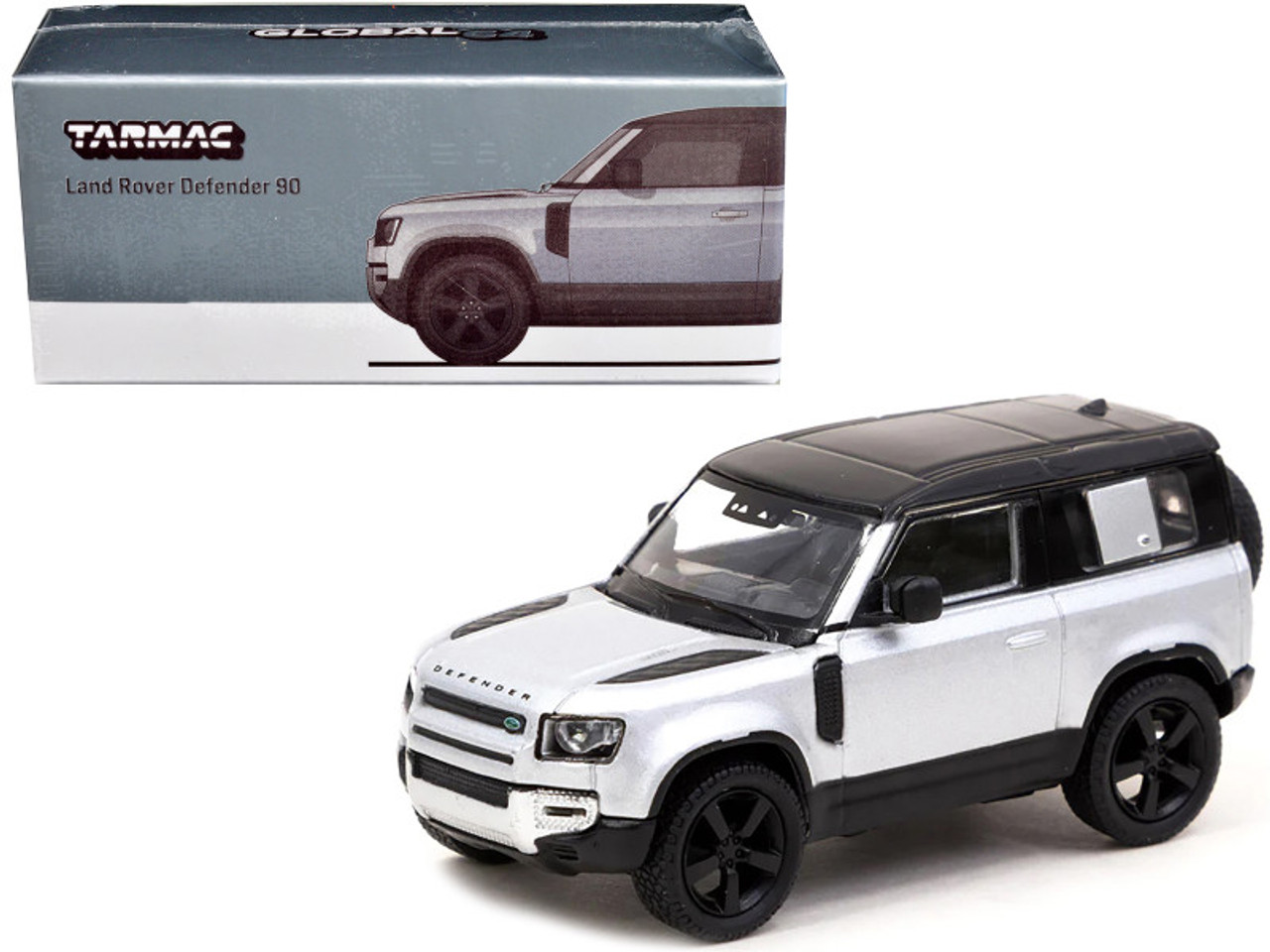 1/64 Tarmac Works Land Rover Defender 90 Silver Metallic