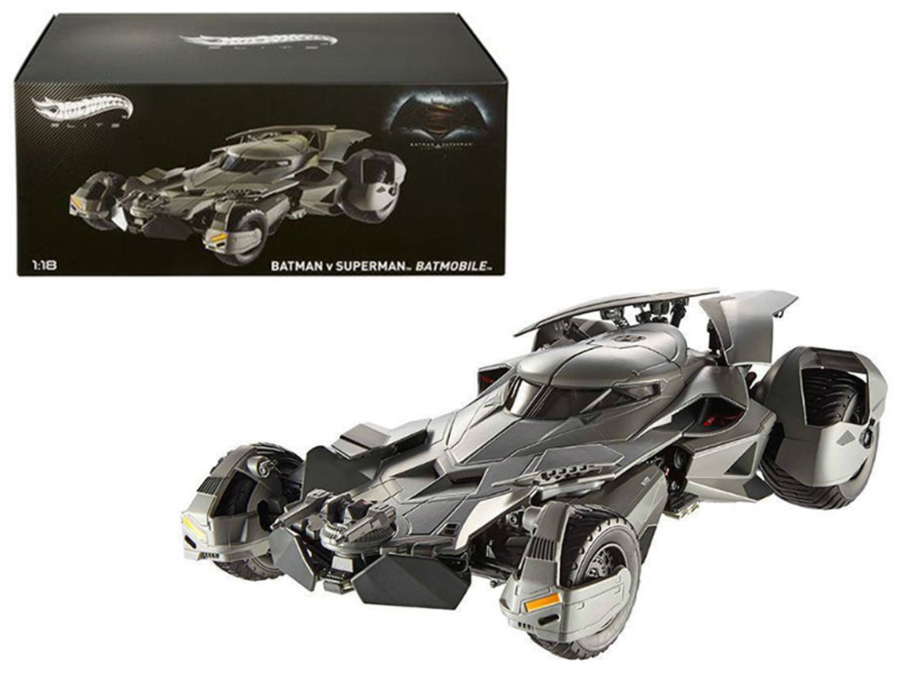 1/18 Hot Wheels Hotwheels Dawn of Justice Batmobile From "Batman vs Superman" Movie Elite Edition Diecast Car Model