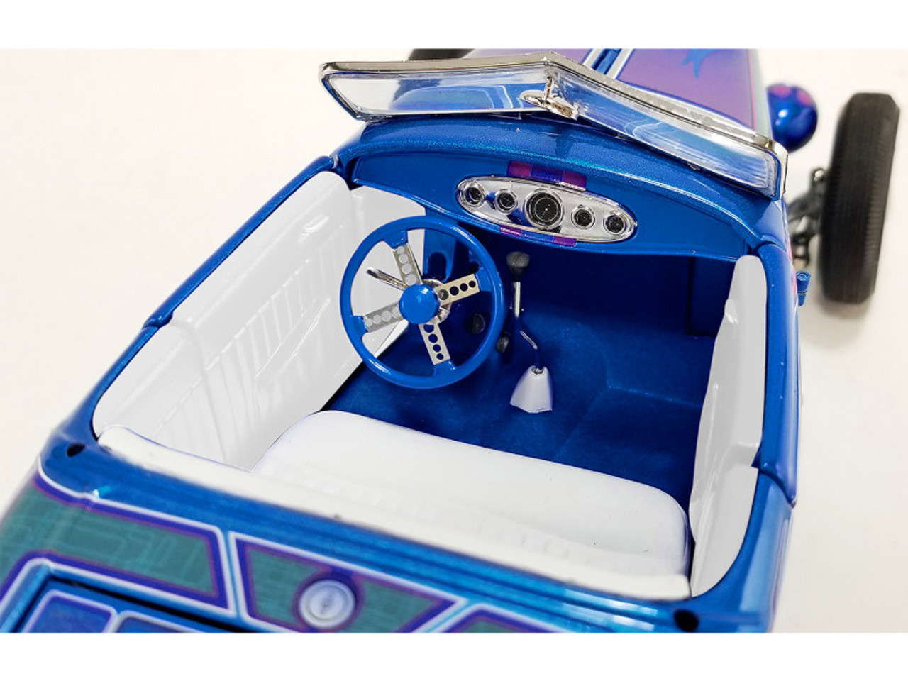 1/18 ACME 1932 Ford Hot Rod Roadster Blue Flame Diecast Car