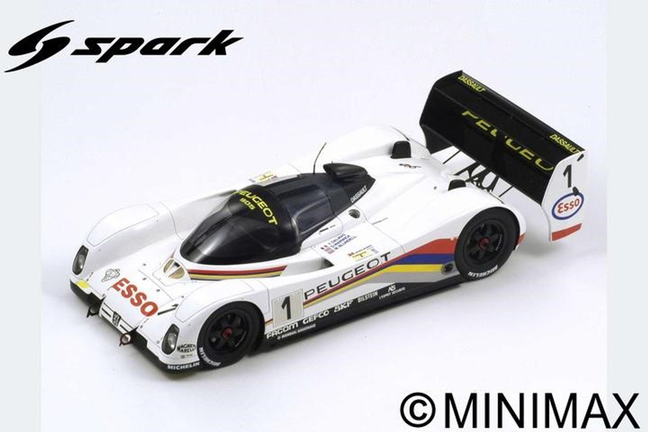 1/18 Spark Peugeot 905 No.1 Winner 24H Le Mans 1992 D. Warwick - Y. Dalmas - M. Blundell Resin Car Model