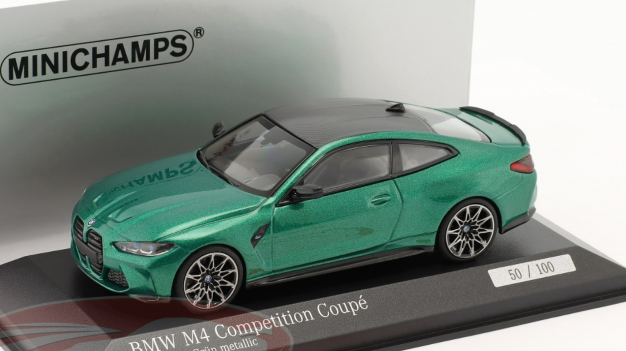 1/43 Minichamps BMW M4 Competition Coupe (G82) (Green Metallic) Car Model