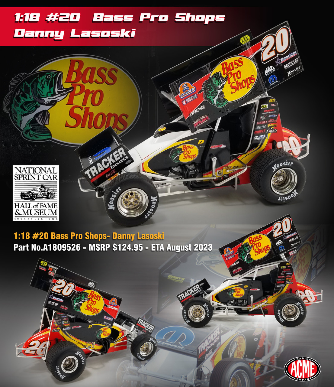 1/18 ACME #20 Bass Pro Shop Sprint Car Danny Lasoski Diecast Car