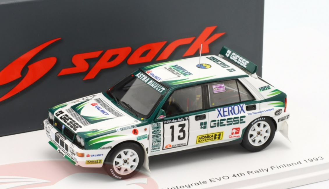 1⁄43 Spark 1993 Lancia Delta HF Integrale #13 4th Rallye 1000