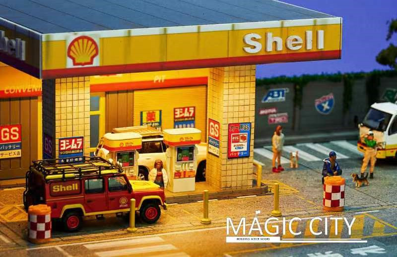 1/64 Magic City Shell Theme Gas Station & Showroom Diorama with