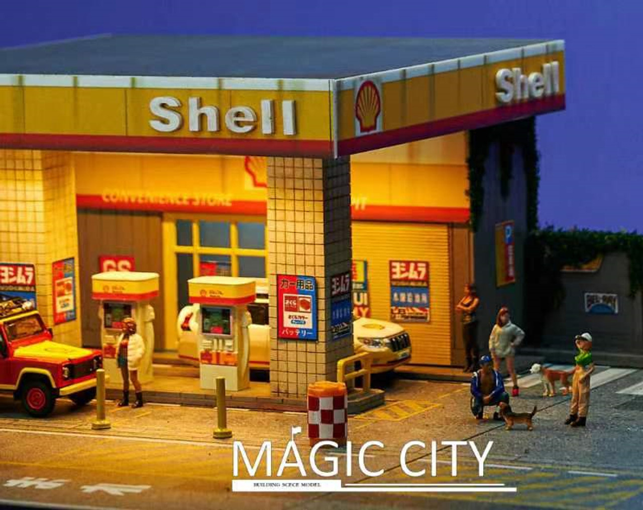 1/64 Magic City Shell Theme Gas Station & Showroom Diorama