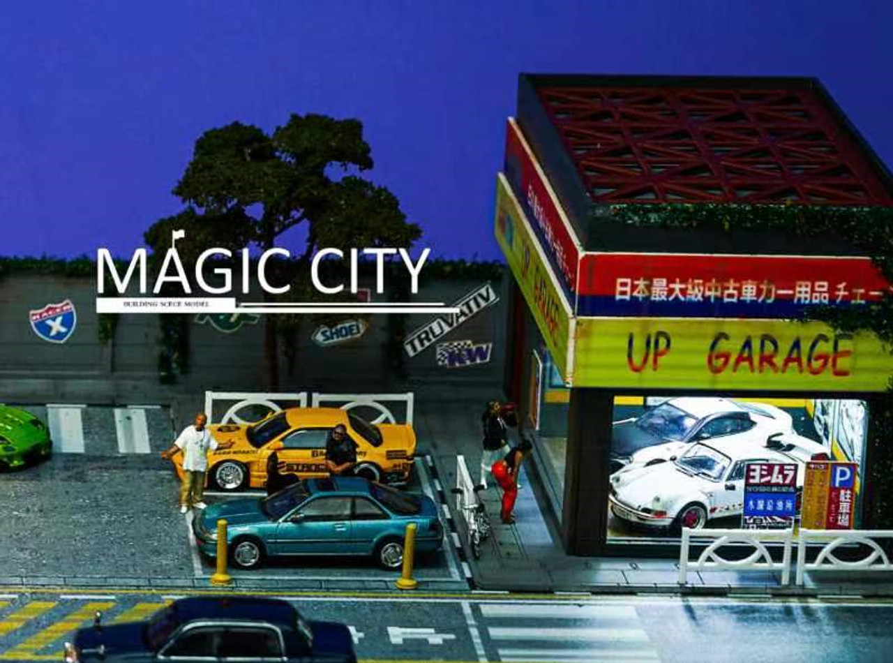 1/64 Magic City ENEOS Theme Gas Station & Showroom Diorama with LED Lights (cars & figures NOT included)