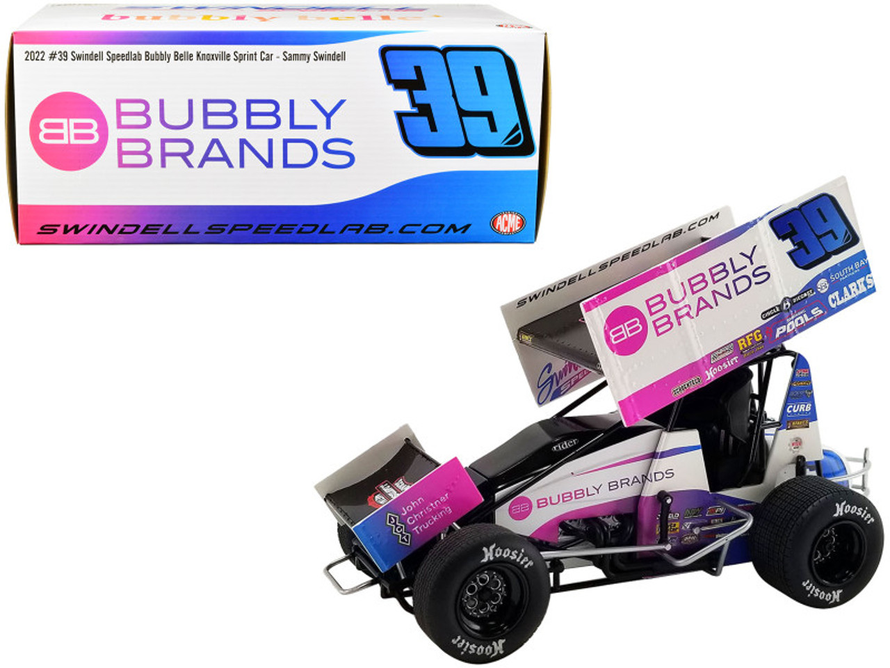 Winged Sprint Car #39 Sammy Swindell "Bubbly Brands" Swindell Speedlab "Knoxville Nationals" (2022) 1/18 Diecast Model Car by ACME